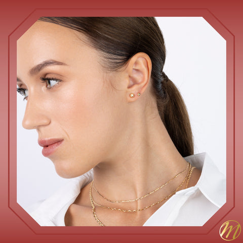 14k Yellow Gold Half Ball Earrings Fluted Flat Back Screwback 4mm 5mm 14k Yellow Gold Half Ball Earrings Fluted Flat Back Screwback 4mm 5mm