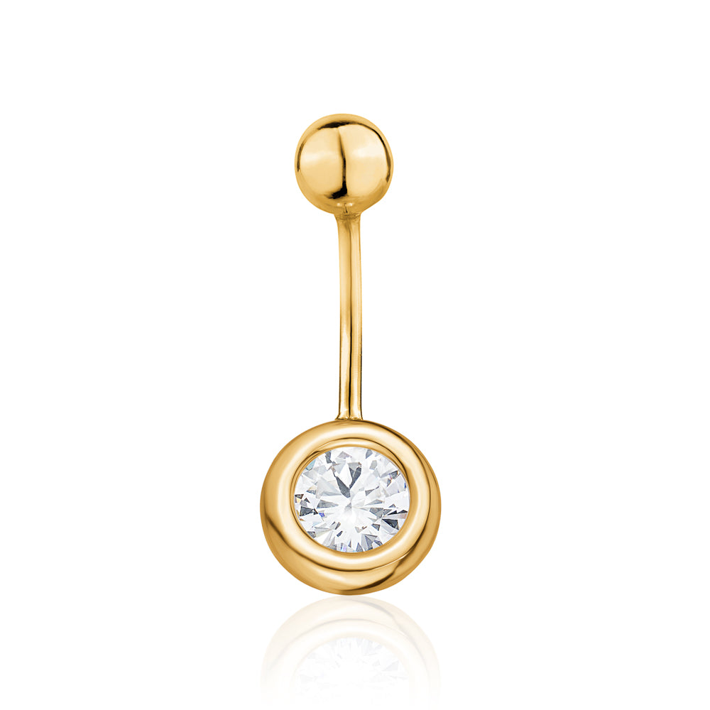 14k gold hoop belly button rings discount