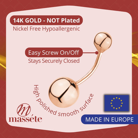 Pure 14k gold navel barbell Pure 14k gold navel barbell