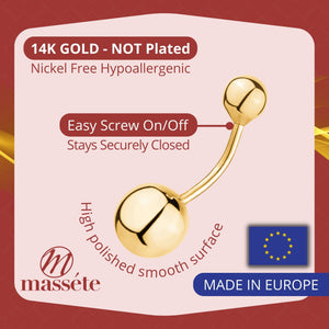 Authentic 14k gold belly ring, not gold-plated Authentic 14k gold belly ring, not gold-plated