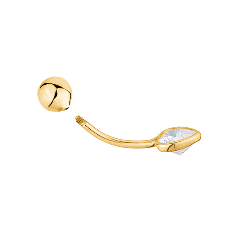 Heart Belly Ring 14k Yellow Gold Navel Ring Belly Button Ring 16 Gauge Simulated Diamond Gemstone Body Piercing Jewelry Heart Belly Ring 14k Yellow Gold Navel Ring Belly Button Ring 16 Gauge Simulated Diamond Gemstone Body Piercing Jewelry