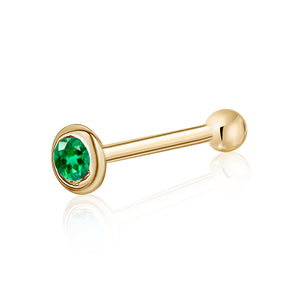 Yellow 14k gold nose ring featuring an Emerald cubic zirconia Yellow 14k gold nose ring featuring an Emerald cubic zirconia