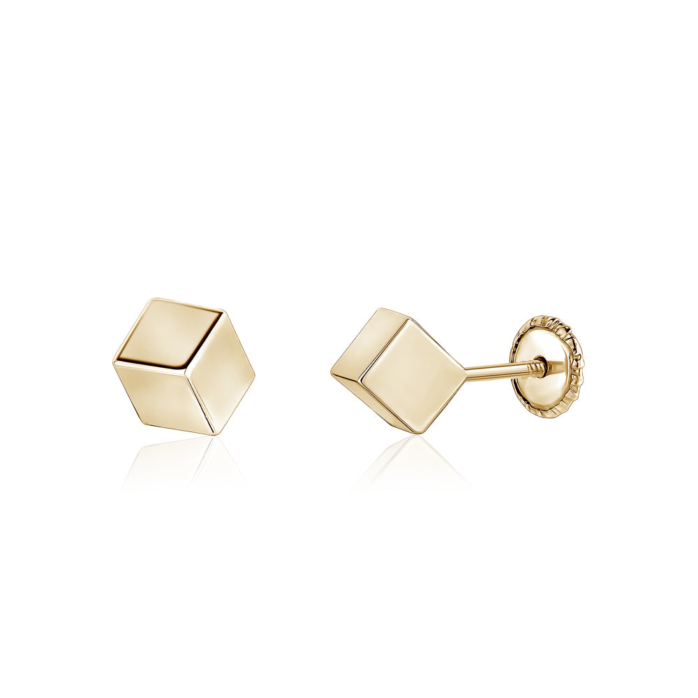 A & M 14K Solid Gold Classic Ball Stud Earrings (4 - 8mm), Women's, Size: 4 mm, Yellow