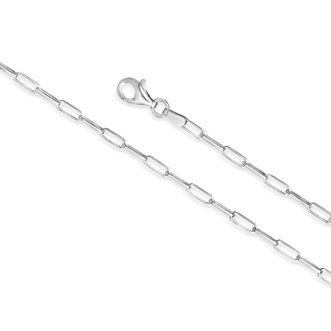 Paperclip Chain Sterling Silver for Women and Girls Made in Italy Paperclip Chain Sterling Silver for Women and Girls Made in Italy