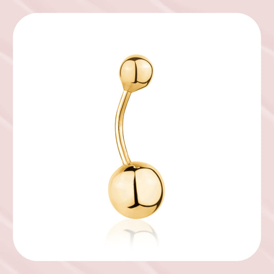 gold barbell belly ring