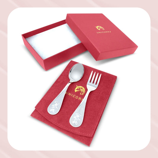 Sterling silver baby spoon and fork set 