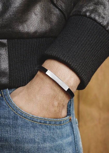 Massete mens sterling silver 925 id bracelets - Massete