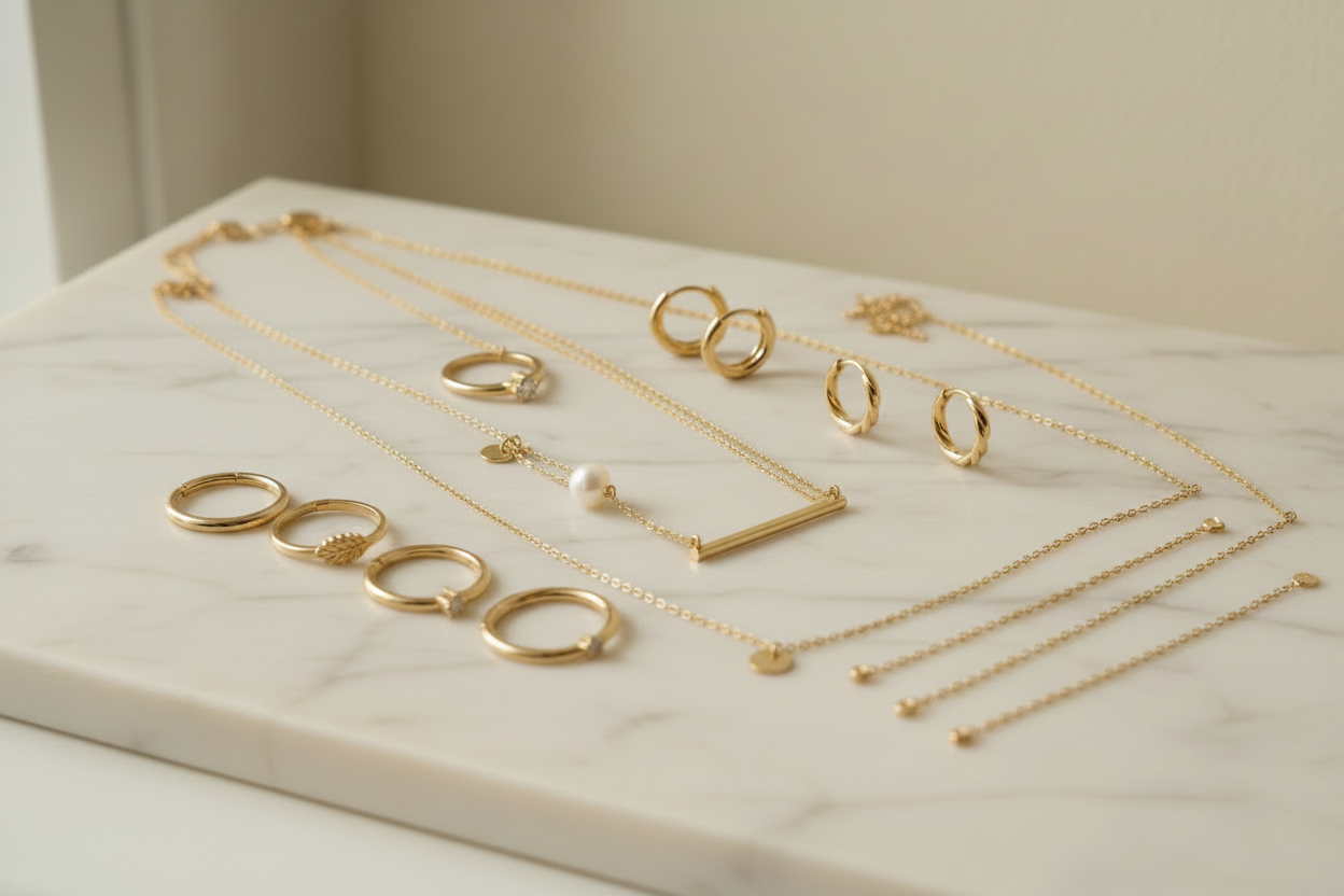 Massete gold collection with real 10k, 14k, and 18k gold