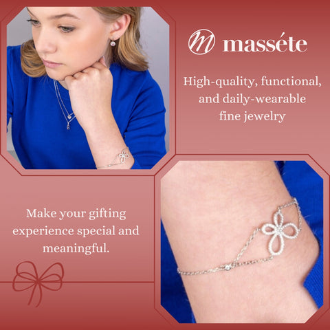 Sterling Silver Bracelet for Girls Large Open Butterfly Modern with Sparkly Simulated Diamonds 7.5"