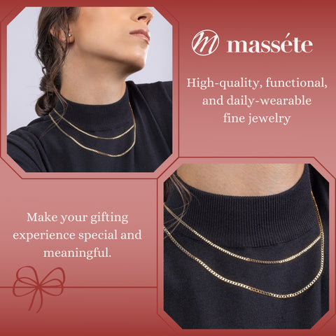 14K Solid Yellow Gold Curb Link Chain Necklace for Women and Girls Made in Italy-Width 2mm