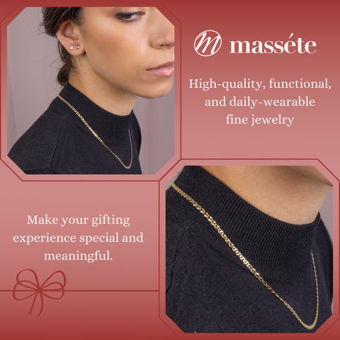 14K Solid Yellow Gold Flat Mariner Chain Necklace for Men and Women Made in Italy - Length 20in Width 3mm