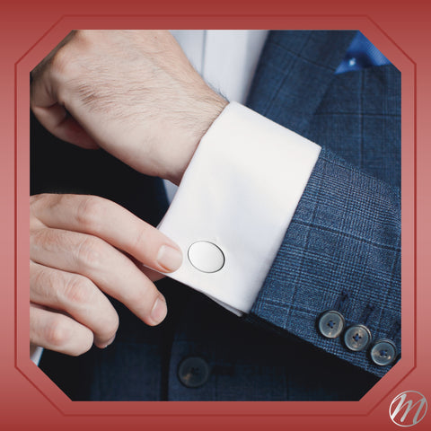 Sterling Silver Cufflinks for Men Personalized with Engraved Initials or Name Oval Shape Gift for Men - Made in Italy