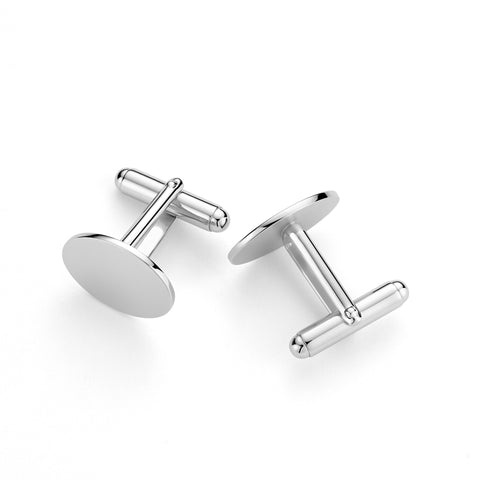 Sterling Silver Cufflinks for Men Personalized with Engraved Initials or Name Oval Shape Gift for Men - Made in Italy
