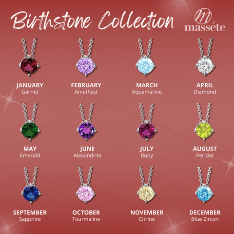 Sterling Silver Floating Solitaire Necklace Pendant for Girls Simulated Birthstone