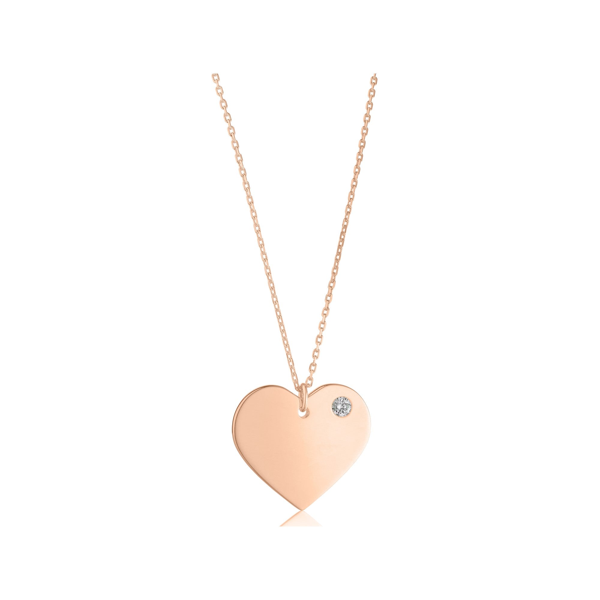MASSETE Sterling Silver 925 Rose Gold Plated Personalized Engraved Heart Necklace with Simulated Birthstone Custom Engravable Pendant for Women and Girls