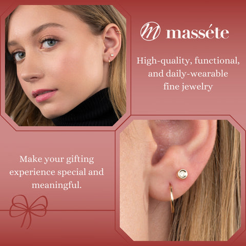 14k Gold CZ Button Round Stud Earrings Screwback Baby Girls or Multiple Piercings Yellow with Simulated Diamond
