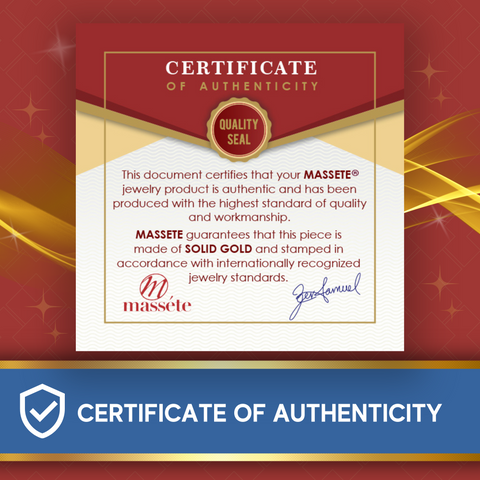 Authenticity certificate accompanying the MASSETE Unicorn Colorful Enamel Earrings