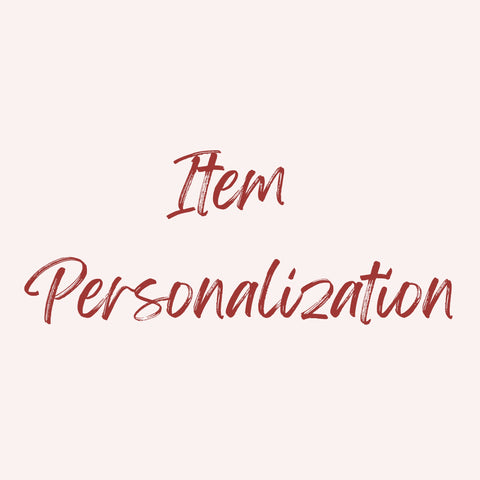 Item Personalization