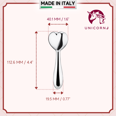 UNICORNJ Sterling Silver Keepsake Baby Rattle Heart Shaped Personalized with Engraved Initials or Name | Complete with Gift Box | Gift for Baby | Made in Italy