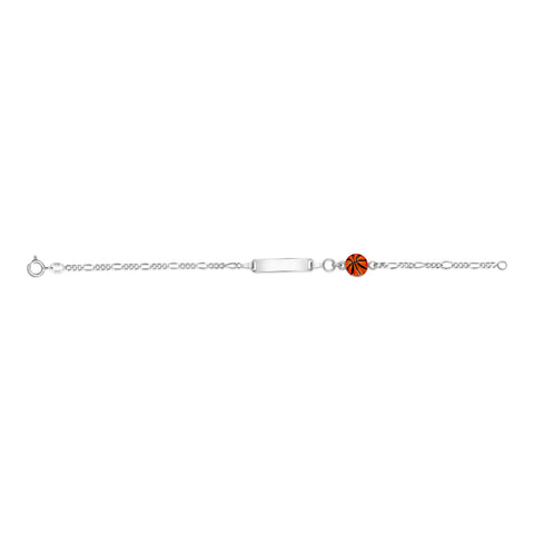 UNICORNJ Sterling Silver 925 Engravable ID Bracelet Figaro Chain for Boys Girls with Enamel Charm 6.5"