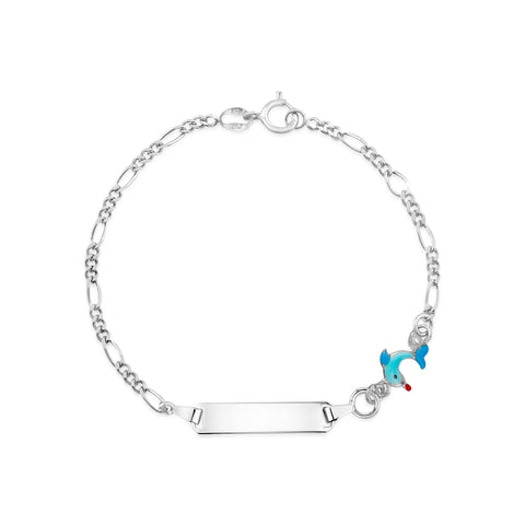 UNICORNJ Sterling Silver 925 Childrens Bracelet with Enamel Charm Italy