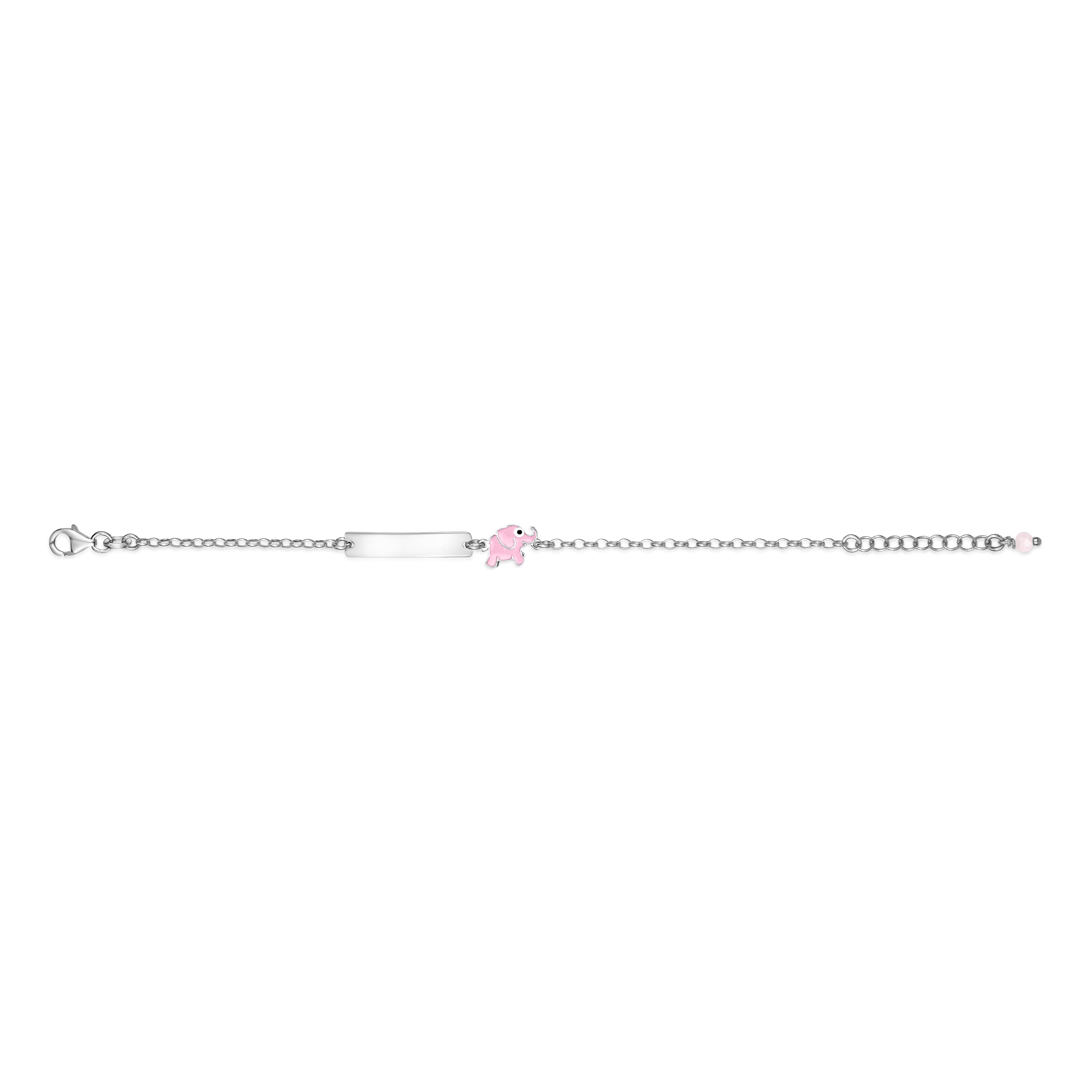 UNICORNJ Sterling Silver 925 Engravable ID Bracelet Rolo Chain for Girls Boys with Enamel 6.5"