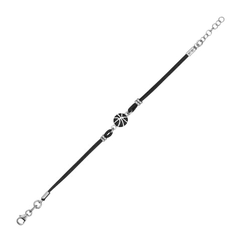 UNICORNJ Sterling Silver 925 Bracelet for Boys Girls Sports with Enamel and Double Cotton Cord 6.5"