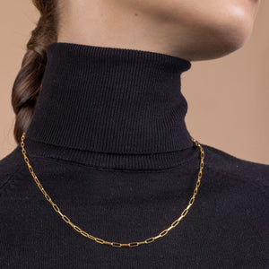 woman wearing a delicate gold chain necklace - UnicornJ