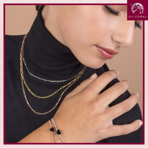 Paperclip Chain Sterling Silver for Women and Girls Made in Italy