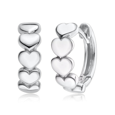 Heart Huggie Earrings in 14K Gold