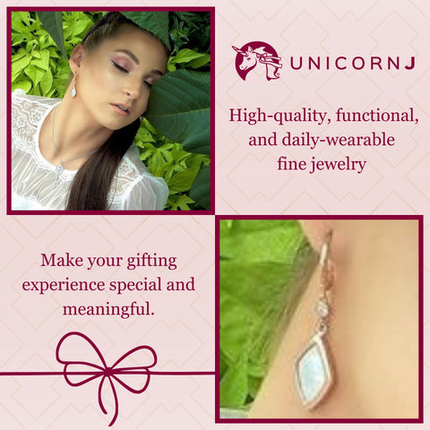 Sterling Silver Leverback Earrings with Bezel Set CZ and Mother of Pearl Dangle