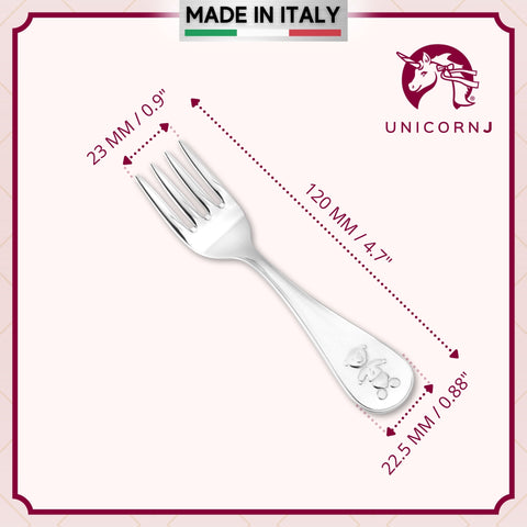 Sterling Silver Baby Fork Personalized Engravable Keepsake | Teddy Bear Design