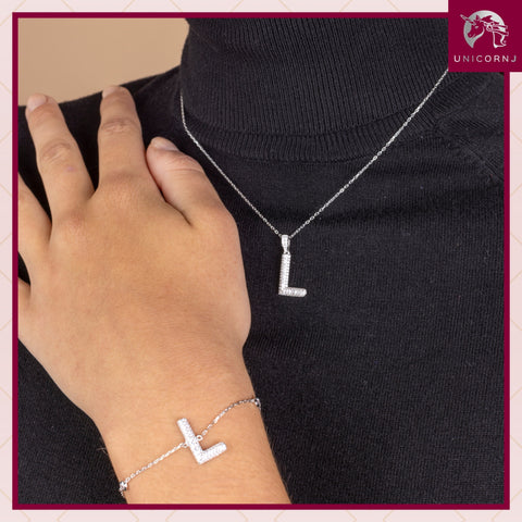 Initial Necklace in Sterling Silver