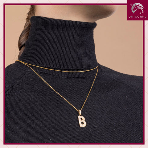 Initial Necklace in Gold-Plated Sterling Silver
