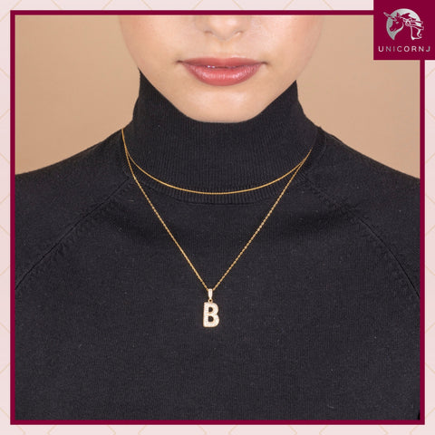 Initial Necklace in Gold-Plated Sterling Silver