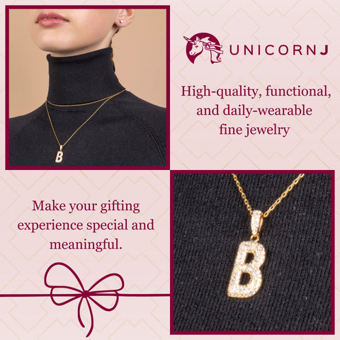 Initial Necklace in Gold-Plated Sterling Silver