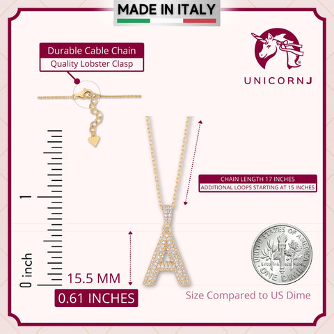 Initial Necklace in Gold-Plated Sterling Silver