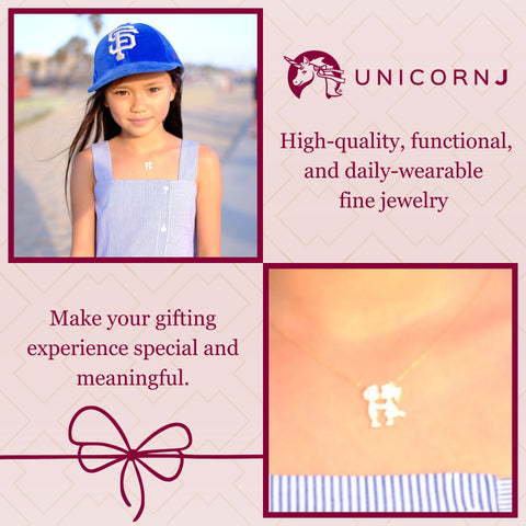 UNICORNJ Sterling Silver 925 Pave CZ Girl Boy Kissing Silhouette Pendant Yellow Gold Plated  18" Italy