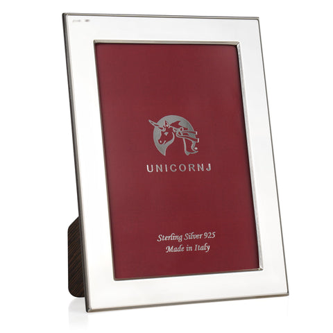 UNICORNJ Sterling Silver 4x6 Picture Frame Plain Polished 3/4" Inch Border Made In Italy