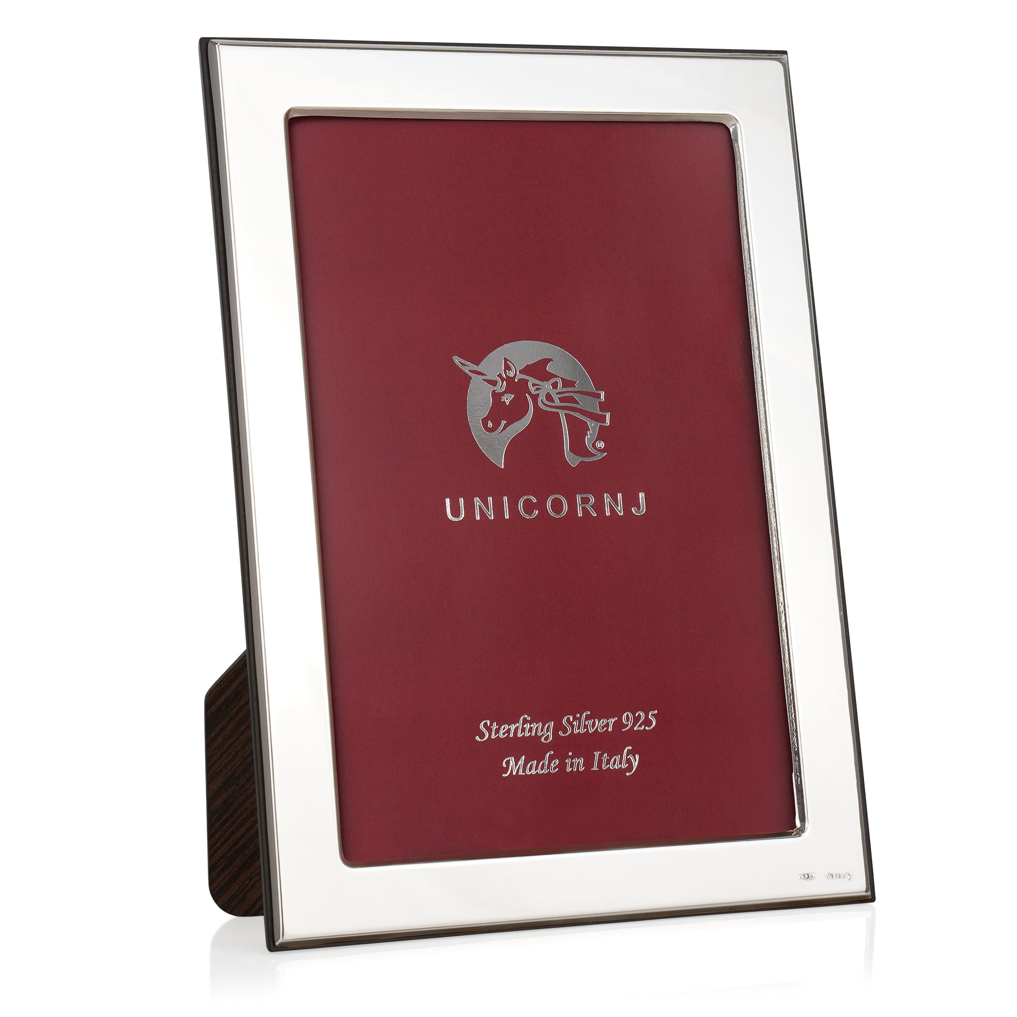 UNICORNJ Sterling Silver 4x6 Picture Frame Plain Polished 1/2" Inch Border Made In Italy