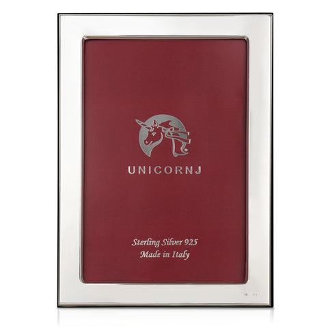 UNICORNJ Sterling Silver 4x6 Picture Frame Plain Polished 1/2" Inch Border Made In Italy