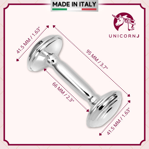UNICORNJ Sterling Silver Keepsake Baby Rattle Barbell Personalized with Engraved Initials or Name | Complete with Gift Box | Gift for Baby | Made in Italy