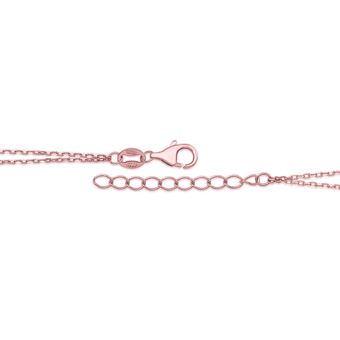 MASSETE Sterling Silver 925 Rose Gold Plated Star Beaded Pave CZ Bracelet Double Cable Chain 7"