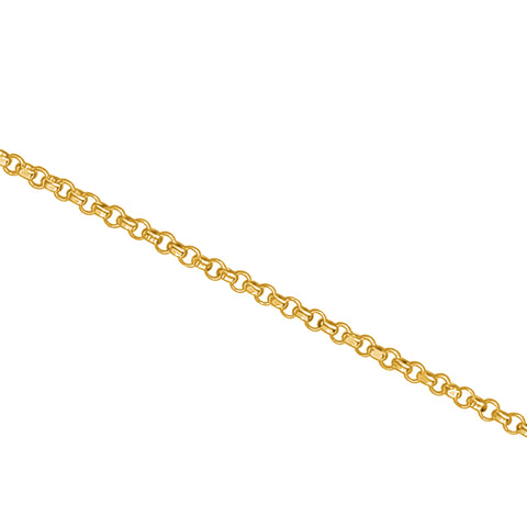 14K Solid Yellow Gold Rolo Link Chain Necklace Diamond Cut for Women and Girls Made in Italy - Width 1.5mm Length 16"