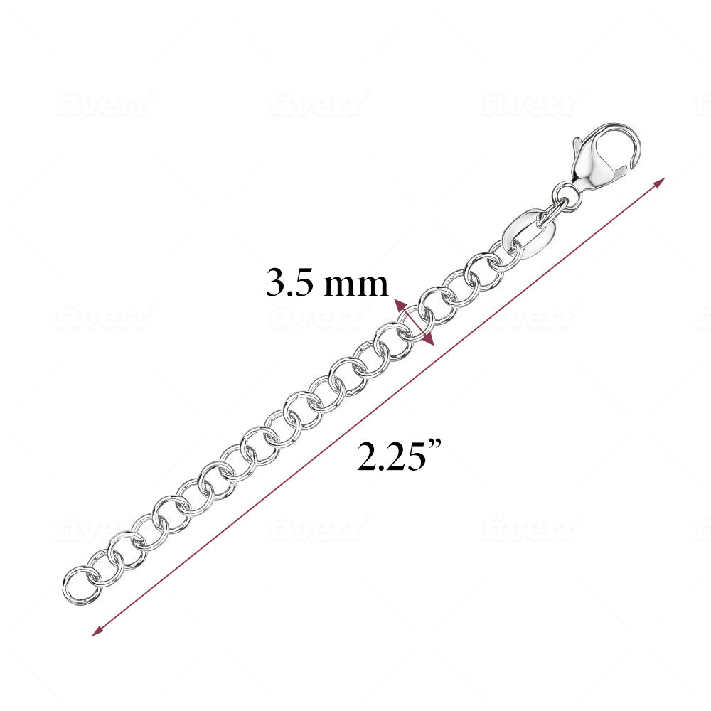 Chain Extender for Necklace Sterling Silver Rolo Italy – Massete