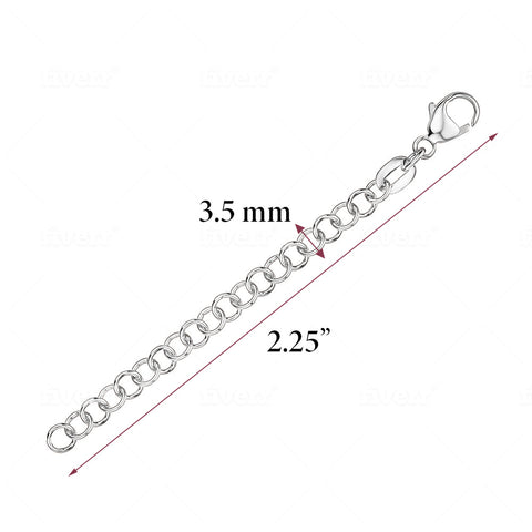 Chain Extender for Necklace Sterling Silver Rolo Width 3.6mm Length 2"