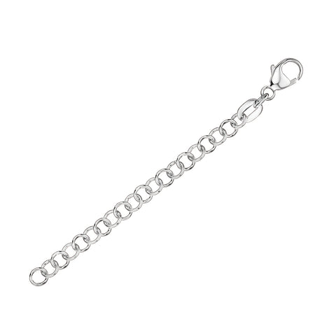 Chain Extender for Necklace Sterling Silver Rolo Width 3.6mm Length 2"