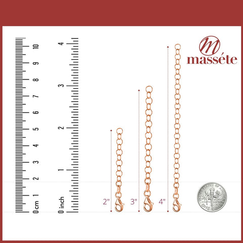 Chain Extender for Necklace Sterling Silver Rolo Italy