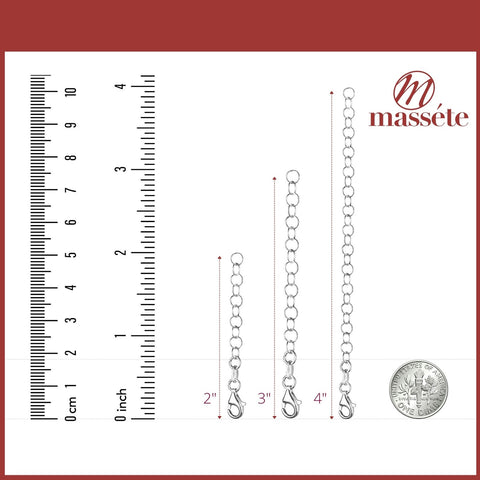 Chain Extender for Necklace Sterling Silver Rolo Italy