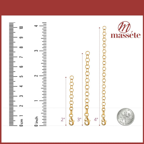 Chain Extender for Necklace Sterling Silver Rolo Italy